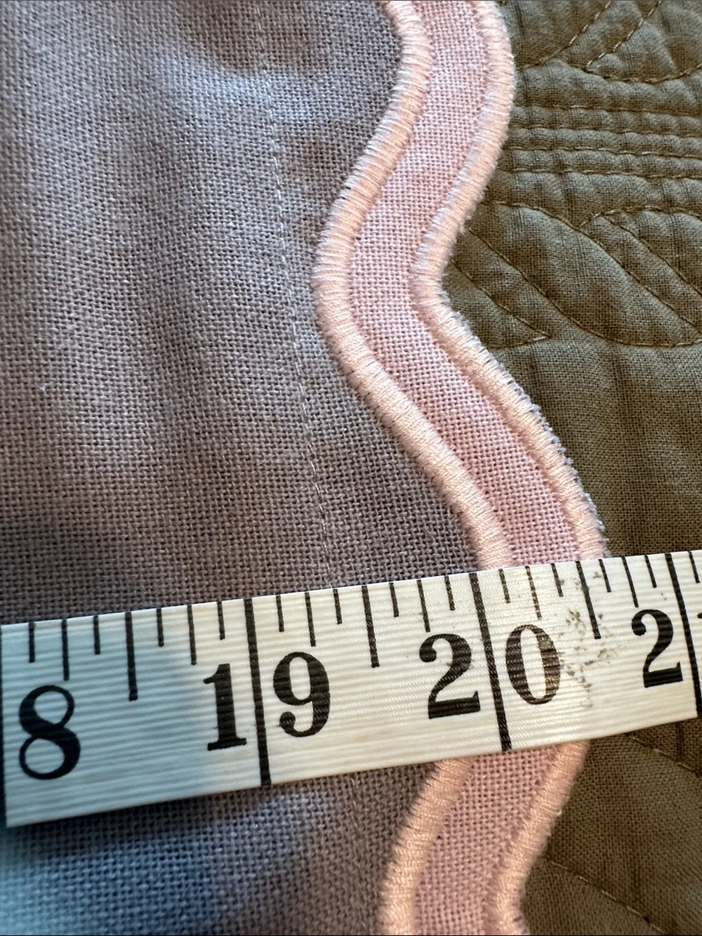Lilac Mist Scalloped Edge pillow covers  with Pink Trim - Set of 2 NWT